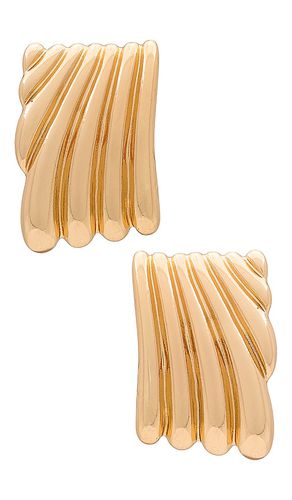 Ribbed statement earring in color metallic size all in - Metallic . Size all - Amber Sceats - Modalova