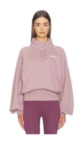 Balloon Sleeve Henley Sweatshirt in Mauve. - size L (also in M, S, XL, XS) - Adanola - Modalova