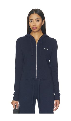 Knit Zip Up Hoodie in Navy. - size L (also in M, S, XS) - Adanola - Modalova