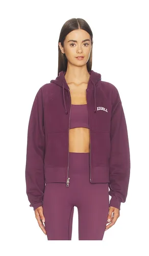 Rib Panel Zip-up Hoodie in Purple. - size L (also in M, S, XL, XS) - Adanola - Modalova
