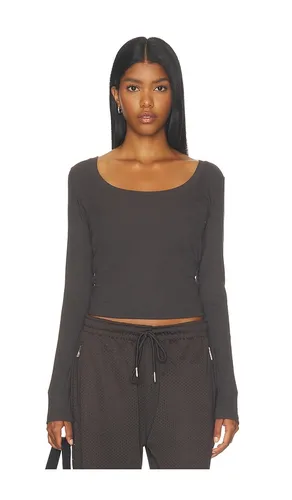 Rib Scoop Neck Long Sleeve Top in . Size XS. Also in S, M, XL - Adanola - Modalova