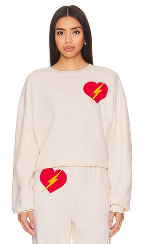 Bolt heart crew neck sweatshirt in color cream size S in - Cream. Size S (also in XL/1X, XS) - Aviator Nation - Modalova