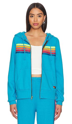 Stripe Zip Hoodie in Blue. - size L (also in M, S, XL, XS) - Aviator Nation - Modalova