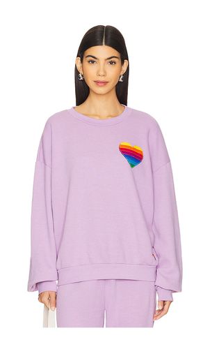 Rainbow Heart Stitch Crewneck Sweatshirt in . Size M, S, XL, XS - Aviator Nation - Modalova