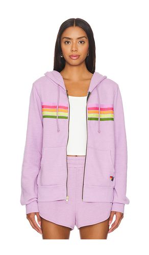 Stripe Zip Up Hoodie in Purple. - size L (also in M, S, XL, XS) - Aviator Nation - Modalova