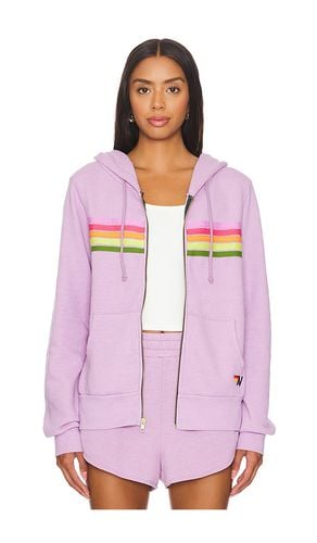 Stripe Zip Up Hoodie in Purple. - size L (also in M, XL) - Aviator Nation - Modalova