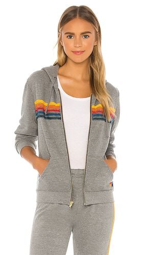 Stripe Zip Hoodie in Grey. - size L (also in M, S, XL, XS) - Aviator Nation - Modalova