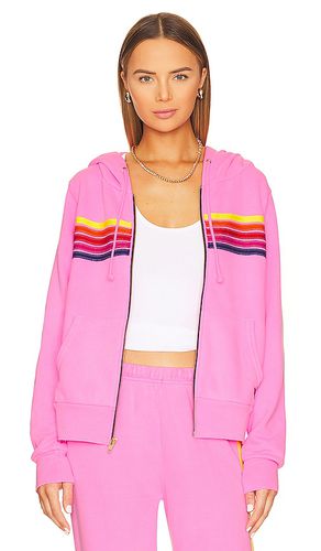 Stripe Zip Hoodie in Pink. - size L (also in M, S, XL, XS) - Aviator Nation - Modalova