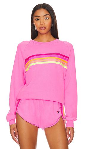 X Revolve 5 Stripe Crew Sweatshirt in Pink. - size M (also in L, S, XL) - Aviator Nation - Modalova