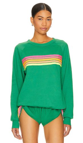 X REVOLVE 5 Stripe Crew Sweatshirt in Green. - size L (also in M, S, XL, XS) - Aviator Nation - Modalova