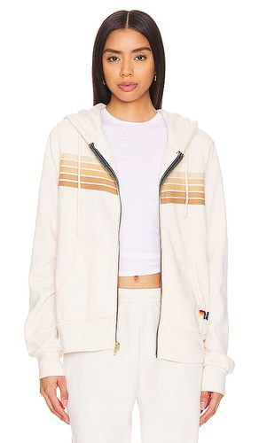 Stripe Zip Hoodie in Ivory. - size L (also in M, S, XL) - Aviator Nation - Modalova