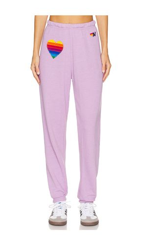 Rainbow Heart Stitch Sweatpant in Pink. - size M (also in L, S, XL, XS) - Aviator Nation - Modalova