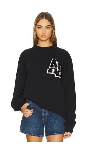 Miles letterman sweatshirt en color talla L en - Black. Talla L (también en M, S, XS) - ANINE BING - Modalova