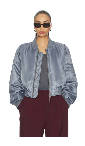 Cropped Leon Bomber in Slate. - size L (also in S) - ANINE BING - Modalova