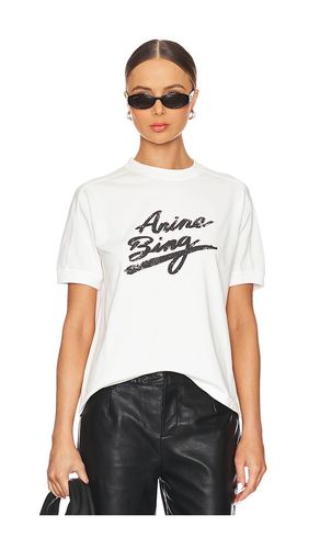 Jaylin Tee Signature in White. - size L (also in M, XS) - ANINE BING - Modalova