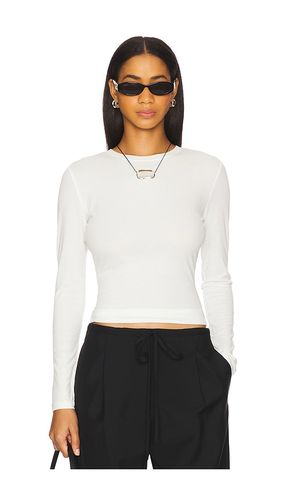 Jo Long Sleeve Tee in White. - size L (also in M, S) - ANINE BING - Modalova