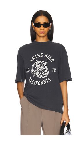Avi Tee Collegiate Leopard in Charcoal. - size M (also in S, XS) - ANINE BING - Modalova