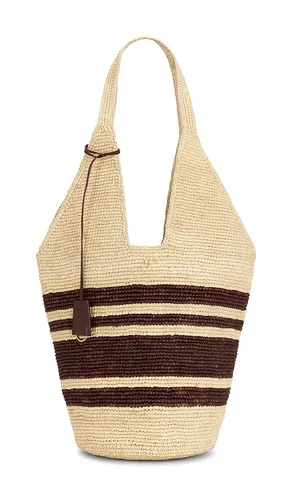 Leah Stripes Hobo Raphia Bag in - ANINE BING - Modalova