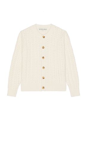 Ernest Cable Knit Cardigan in Cream. - size L (also in M, S) - After Pray - Modalova