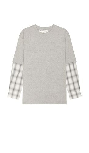 Layered Long Sleeve T-Shirt in Grey. - size L (also in M, S, XL/1X) - After Pray - Modalova