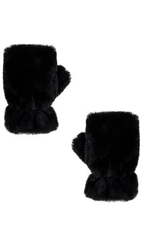 Ariel Faux Fur Mittens in Black - Apparis - Modalova