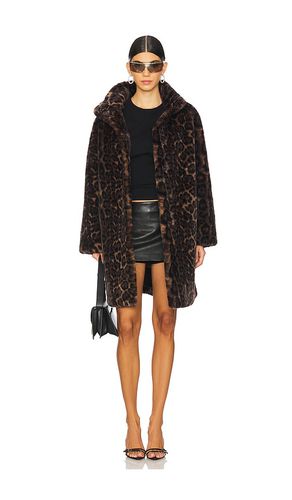 Blair Leopard Mid Length Coat in Brown. - size M (also in S, XS) - Apparis - Modalova