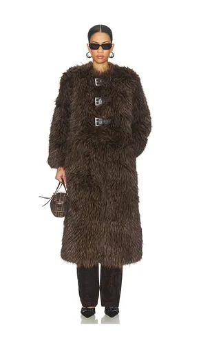 Nolwen Fox Maxi Coat in Brown. - size M (also in S) - Apparis - Modalova
