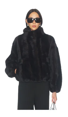 Iris Shaved Faux Mink Bomber in Black. - size L (also in M, S, XS, XXS) - Apparis - Modalova