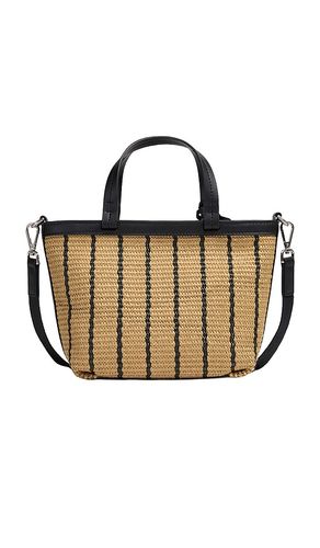 Mini Riviera Straw Tote in Tan - Away - Modalova