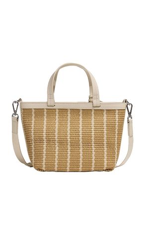Mini Riviera Straw Tote in Tan - Away - Modalova