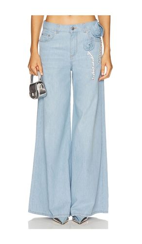Crystal Rosette Wide Leg Jeans in Blue. - size 26 (also in 27) - AREA - Modalova
