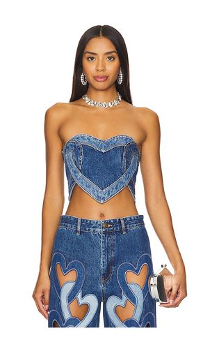 Heart strapless top en color azul talla 0 en - Blue. Talla 0 (también en 2, 4, 6) - AREA - Modalova