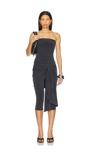 Prestyled Strapless Wrap Catsuit in Charcoal. - size L (also in S, XS) - Alexander Wang - Modalova