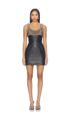 Tailored Leather Dress With Faux Fur in . - size 0 (also in 2, 4) - Alexander Wang - Modalova