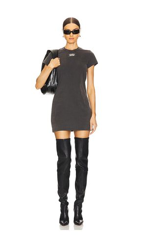 Shrunken Tee Mini Dress With Blade Logo in Charcoal. - size L (also in M, S, XL, XS, XXS) - Alexander Wang - Modalova