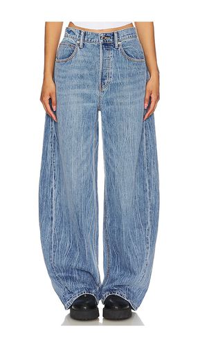 Oversized Rounded Low Rise Jean Creased Wash in Blue. - size 25 (also in 27, 28, 30) - Alexander Wang - Modalova