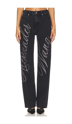 Ez Mid Rise Relaxed Cursive Logo Jean in Black. - size 23 (also in 24, 25, 26, 27, 29, 30) - Alexander Wang - Modalova