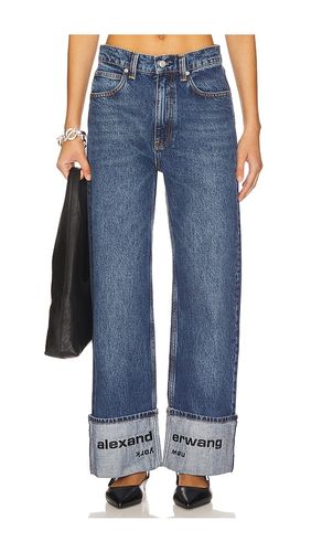 Mid Rise Straight Jean With Embroidered Cuff in Blue. - size 23 (also in 27) - Alexander Wang - Modalova
