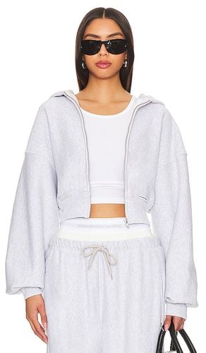 Cropped Zip Up Hoodie in Light Grey. - size L (also in M, S, XS) - Alexander Wang - Modalova