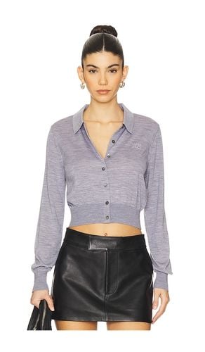 Collared Cardigan With Embossed Logo in Grey. - size L (also in M) - Alexander Wang - Modalova