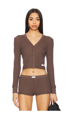 Long Sleeve Waffle Cardigan in Chocolate. - size S (also in M) - Alexander Wang - Modalova