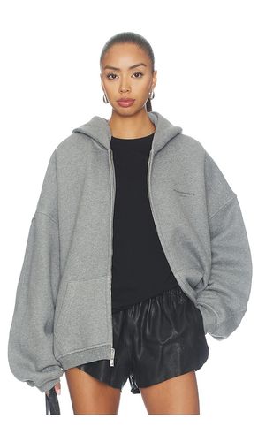 HOODIE OVERSIZED ZIP-UP W/ ALLOVER HOTFIX in . Größe S. Also in M, L - Alexander Wang - Modalova