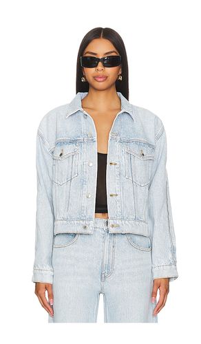 Zipped Sleeve Rounded Trucker Jacket in Blue. - size L (also in M, S, XS) - Alexander Wang - Modalova