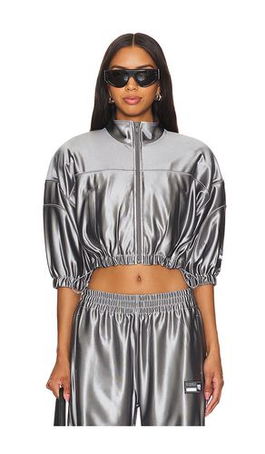 Cropped Track Jacket With Piping in Grey. - size M (also in S, XS) - Alexander Wang - Modalova