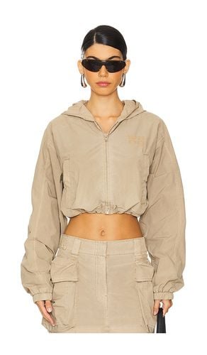 Hooded Cropped Zip Jacket in Tan. - size M (also in XS) - Alexander Wang - Modalova