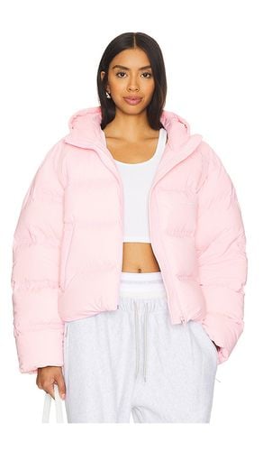 Jacquard Channel Cropped Hooded Puffer in Pink. - size L (also in M, S, XS, XXS) - Alexander Wang - Modalova