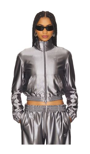 Shrunken Zip-up Jacket in Metallic Silver, grey. - size M (also in S, XS) - Alexander Wang - Modalova