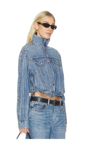 Denim Track Jacket With Embossed Logo Panel in Blue. - size M (also in S, XS) - Alexander Wang - Modalova