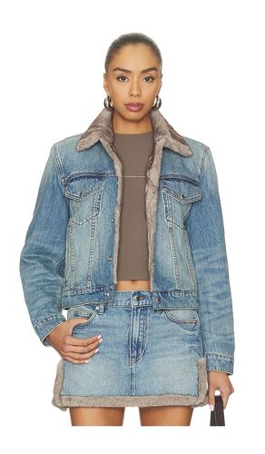 Denim Jacket With Faux Mink Lining in . Taglia M. Also in S, XS - Alexander Wang - Modalova