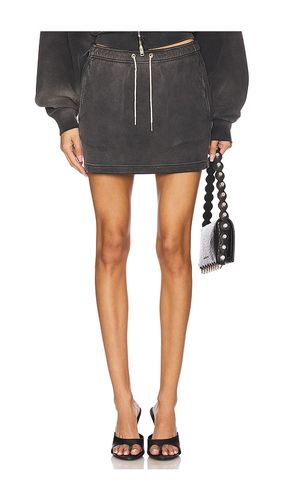 Terry Mini Skirt With Rhinestone Drawcord in Charcoal. - size L (also in M, S, XS) - Alexander Wang - Modalova